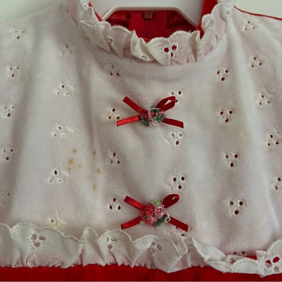 Vintage Petit Jardin By Mashtex Red and White Long Sleeve One Piece-Size Medium - Picture 5 of 10